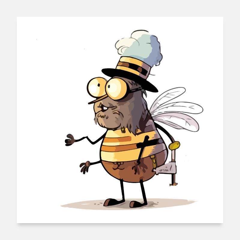Beebee l'abeille cuisinière Poster 60 x 60 cm