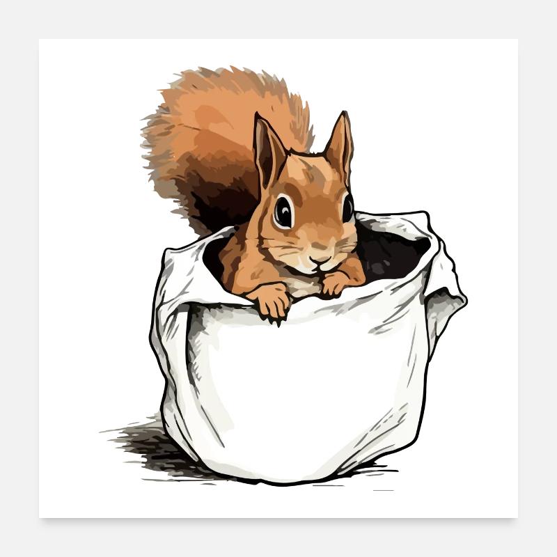 Biki das Eichhörnchen Poster 60x60 cm