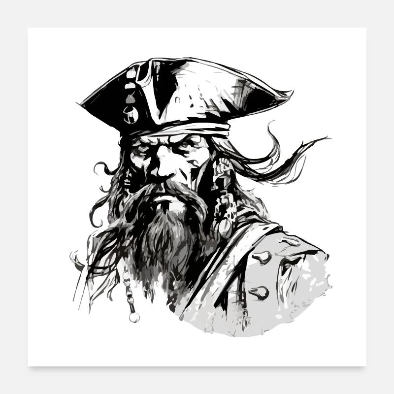 Jack der Pirat - Poster 60x60 cm - Weiß