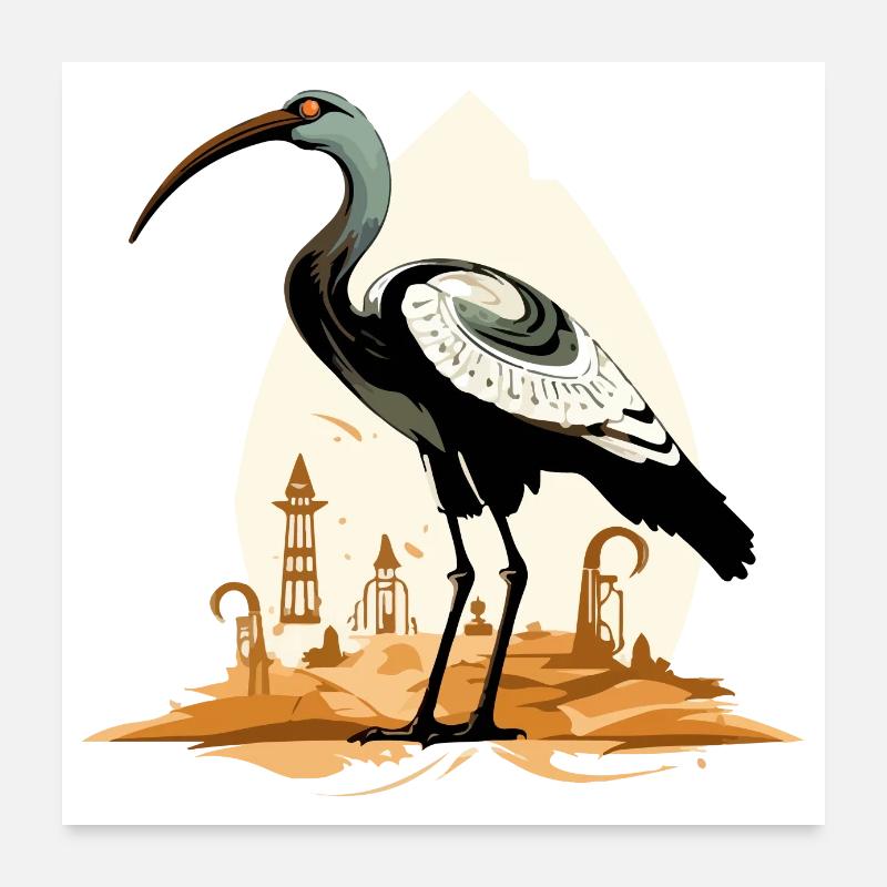 Mik L'ibis Egyptien Poster 60 x 60 cm