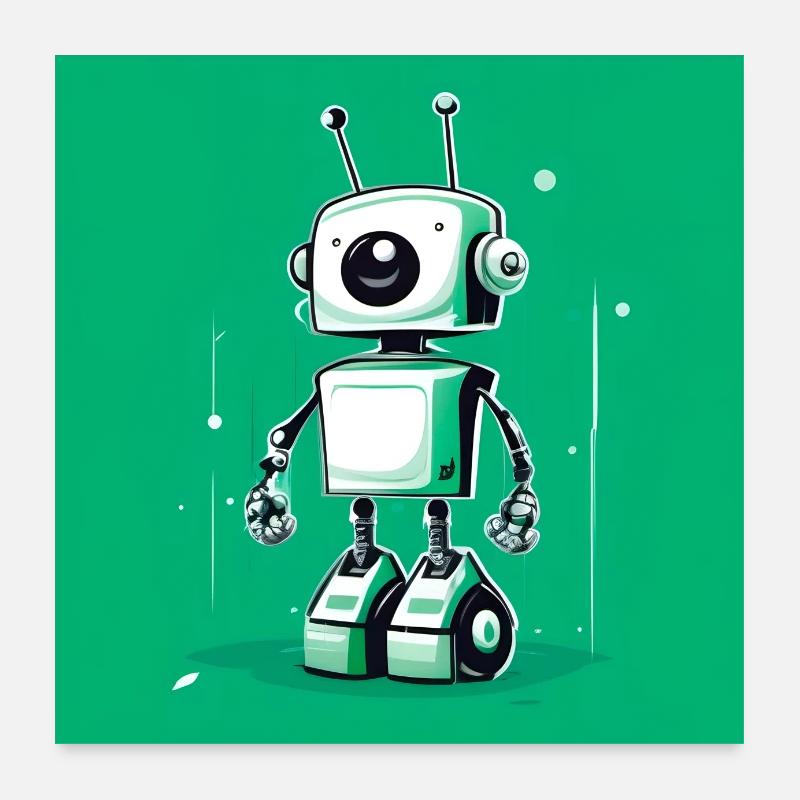 Lustiger Roboter Poster 60x60 cm