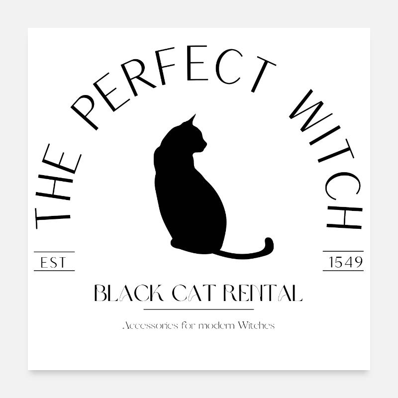 Logo cadeau d’Halloween Black Cat Witch Poster 60 x 60 cm
