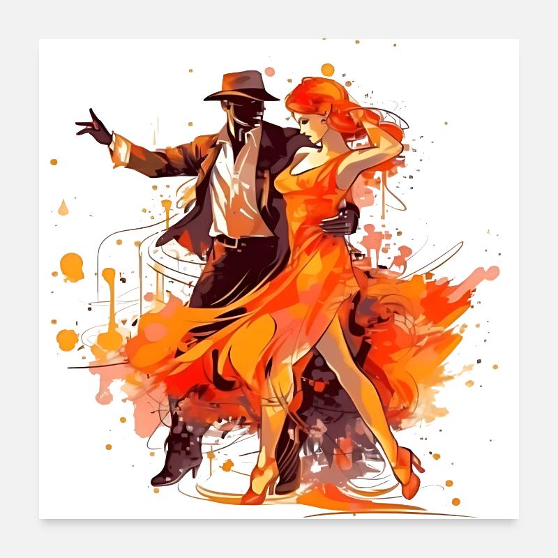 Le tango est une forme de danse passionnée Poster 60 x 60 cm