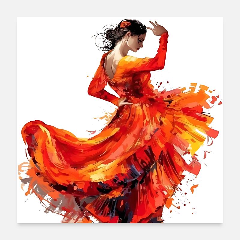 Flamenco is a fascinating dance Poster 24" x 24" (60x60 cm)