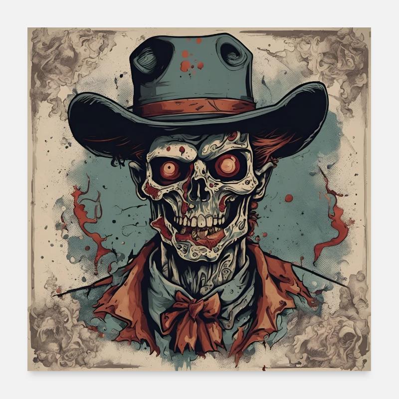 Zombie Cowboy Poster 60x60 cm