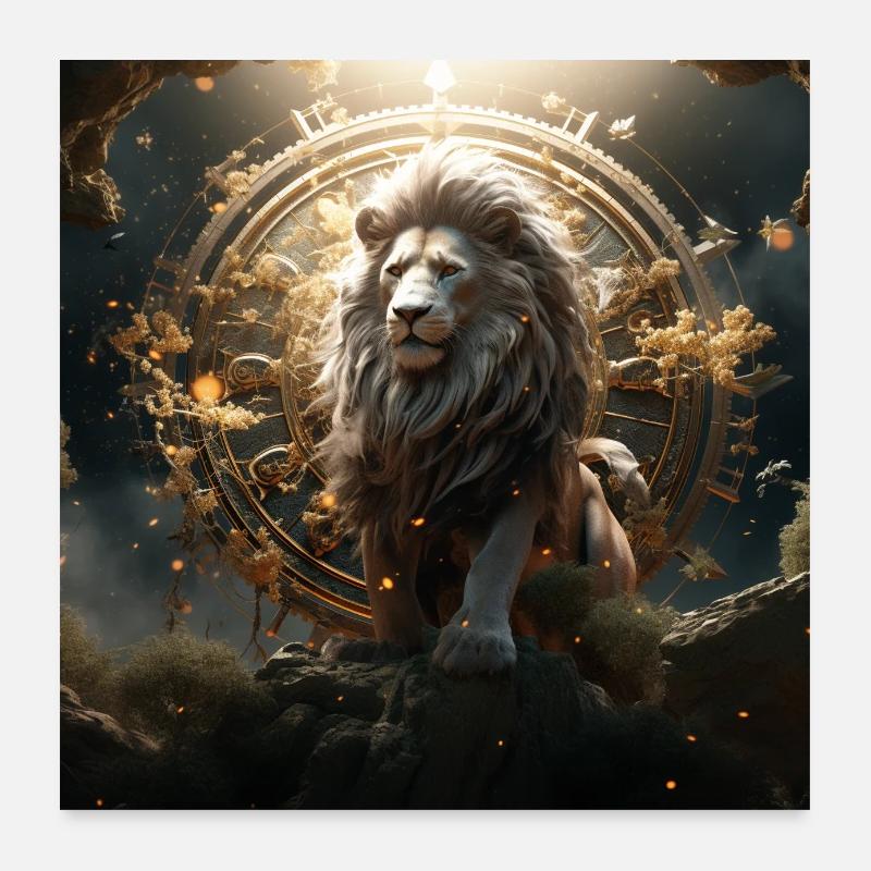 Gott Löwe Poster 60x60 cm