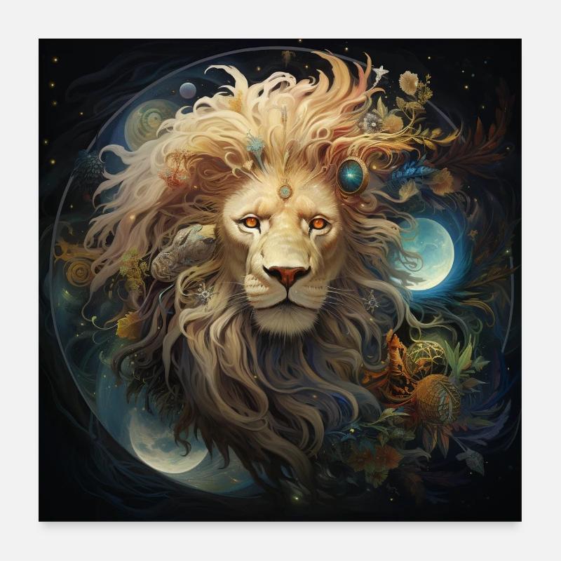 Medium lion Poster 24" x 24" (60x60 cm)