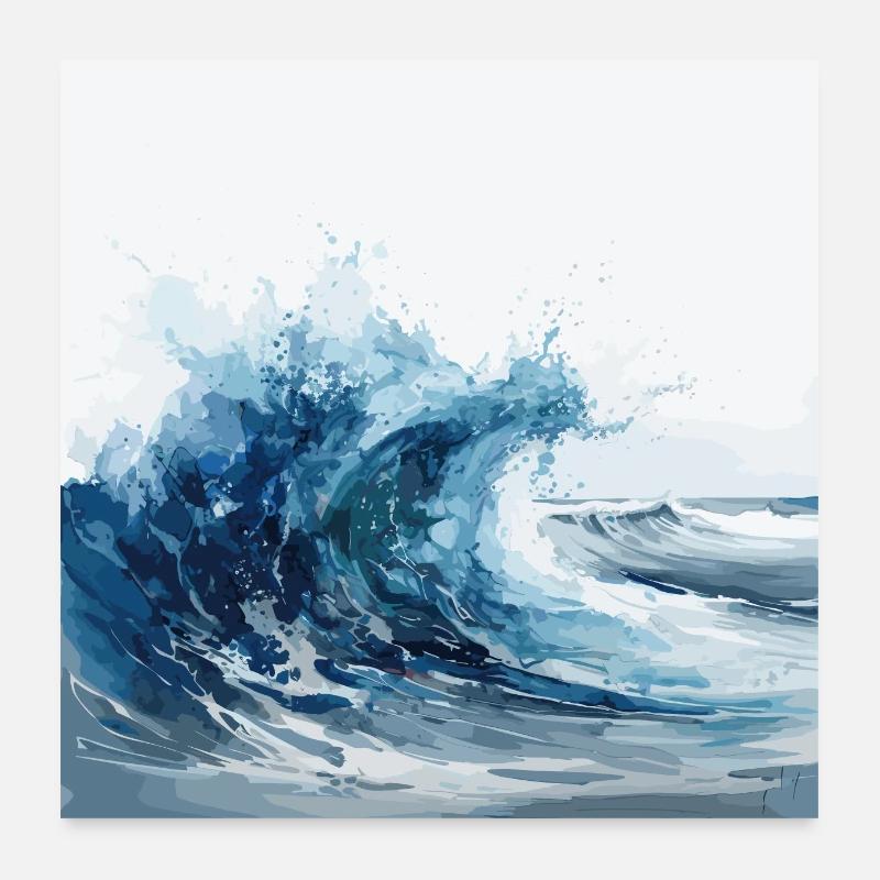 La puissance de la mer Poster 60 x 60 cm