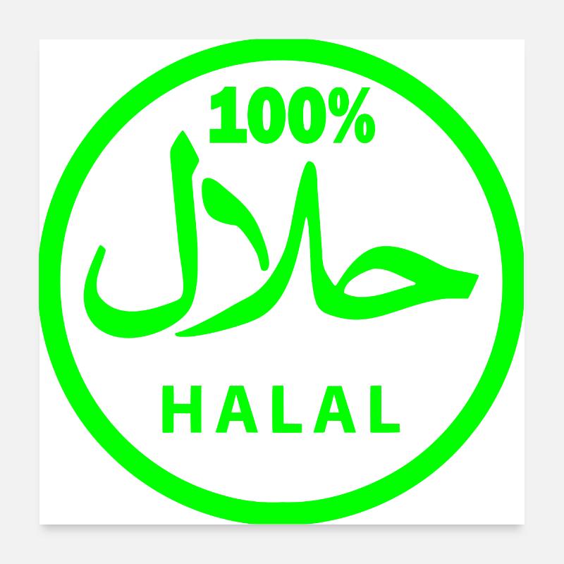 Halal - Poster 60 x 60 cm - blanc