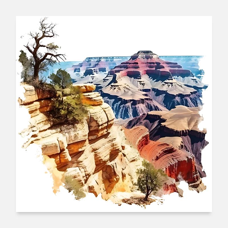 Le Grand Canyon - Poster 60 x 60 cm - blanc