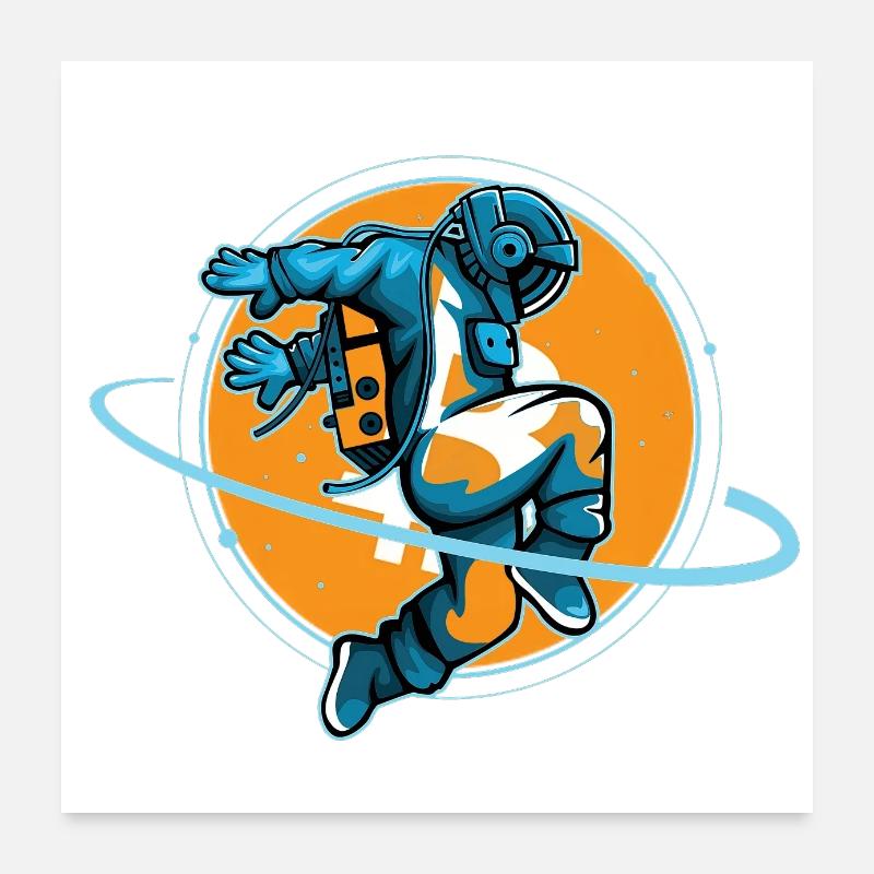 Bitcoin Astronaut - Poster 24" x 24" (60x60 cm) - white