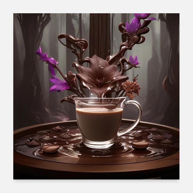 tasse de chocolat chaud confortable Poster 60 x 60 cm