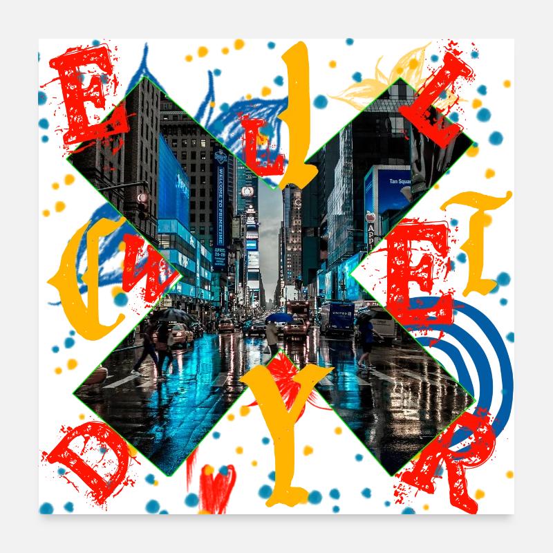 Stadtbewohner Collage Poster 60x60 cm