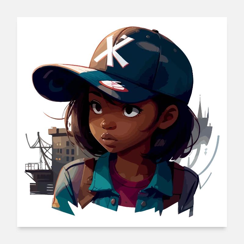 Urbanes Mädchen Poster 60x60 cm