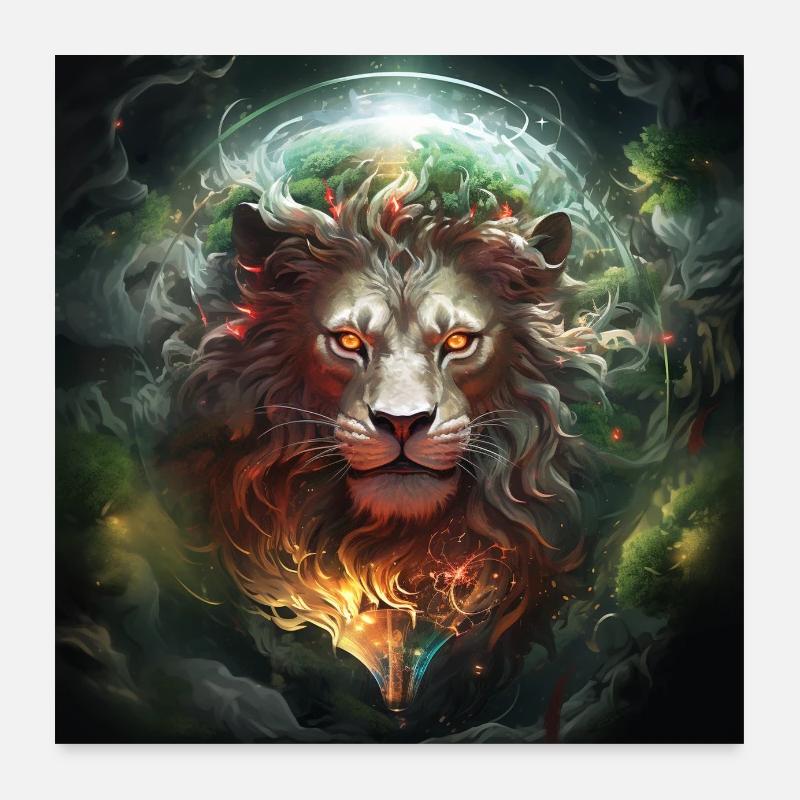 Genialer Löwe Poster 60x60 cm