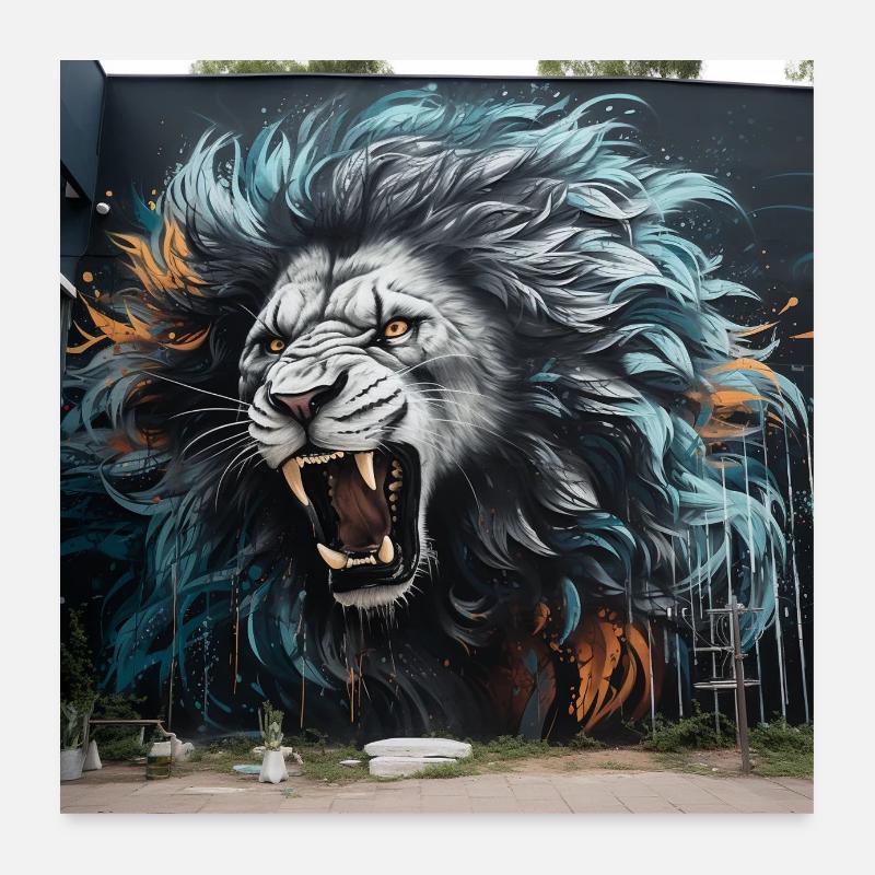 Lion Tag Poster 24" x 24" (60x60 cm)