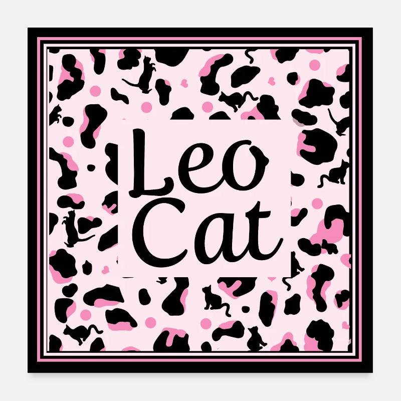 Leo Cat Leopard Design Poster 60 x 60 cm