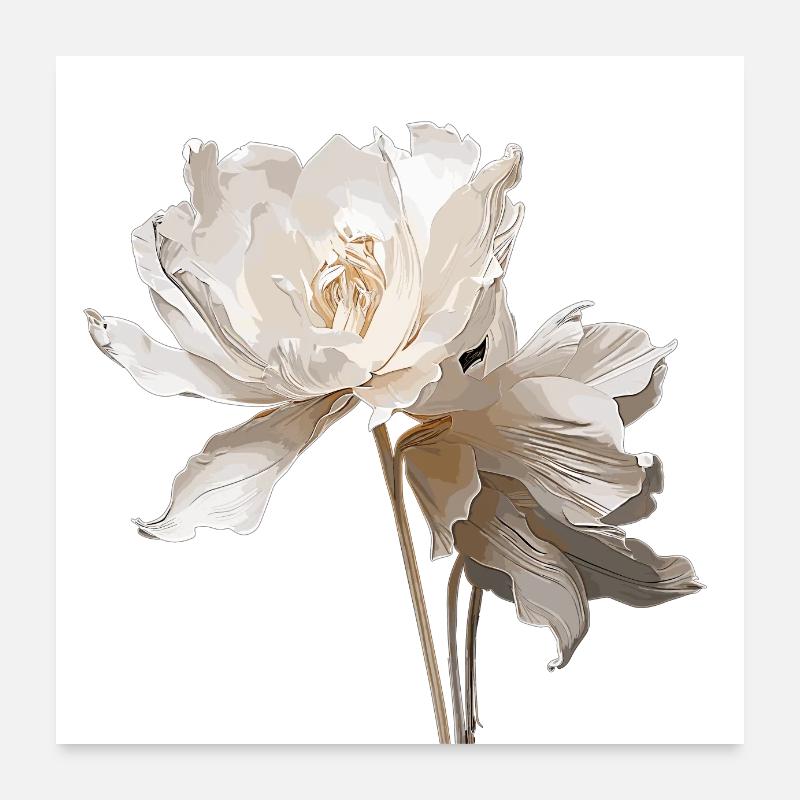 Tulipe au design délavé Poster 60 x 60 cm