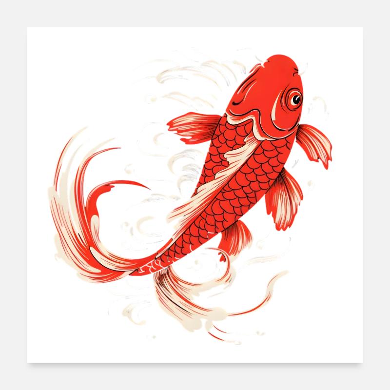 Single Koifisch is looking forward to seeing you Poster 24" x 24" (60x60 cm)