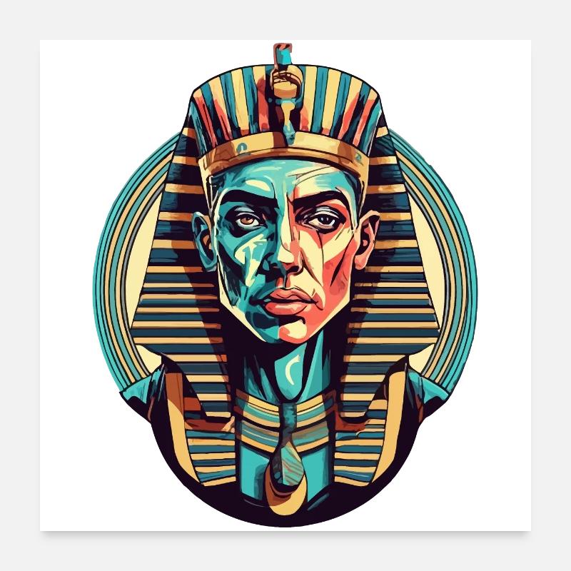 Art pharaon égyptien - Poster 60 x 60 cm - blanc