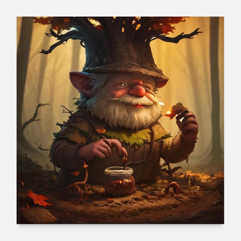 Wurzelgnom Poster 60x60 cm