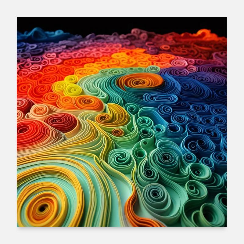 Rainbow spirals Poster 24" x 24" (60x60 cm)