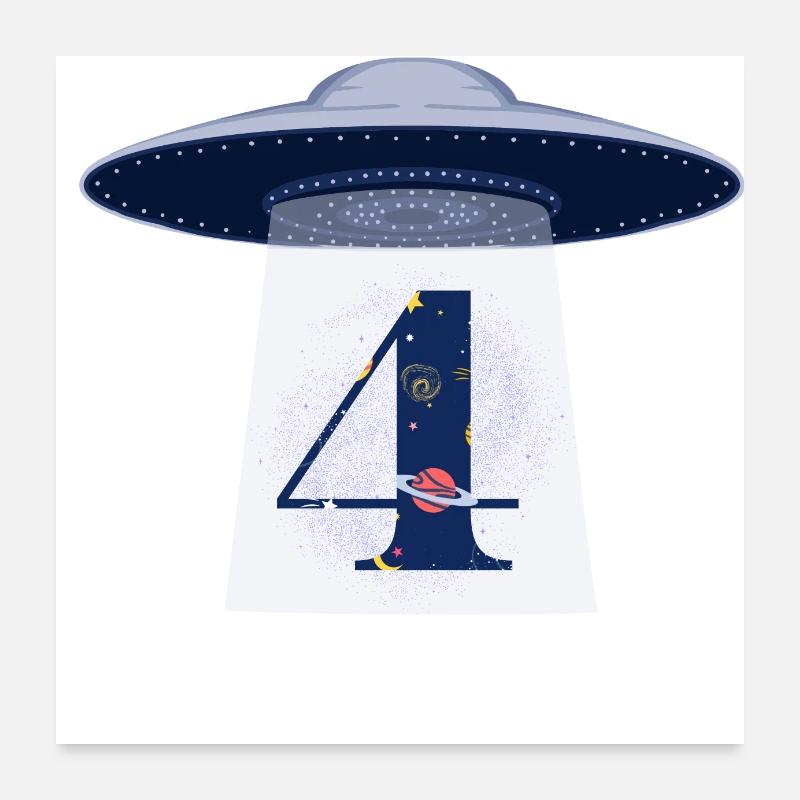 4e anniversaire ufo attaque Poster 60 x 60 cm