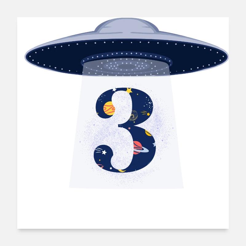 3e anniversaire ufo attaque Poster 60 x 60 cm