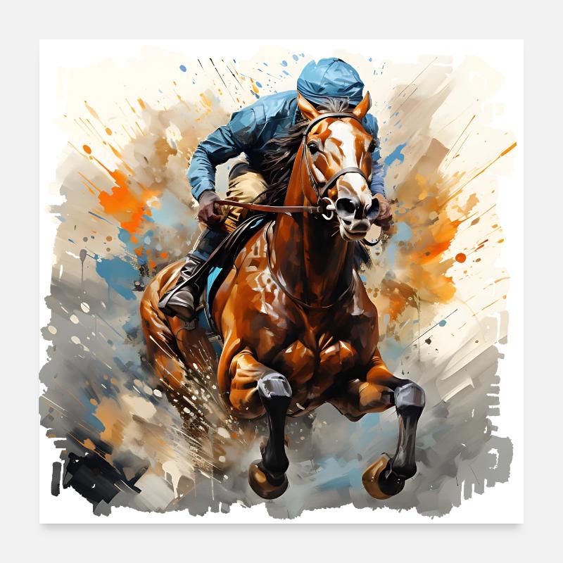 Der Pferderenn-Sport hat eine lange Tradition Poster 60x60 cm