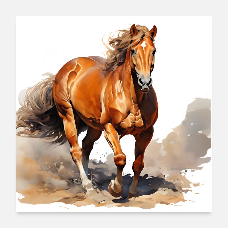 Pferde verdienen Respekt Poster 60x60 cm