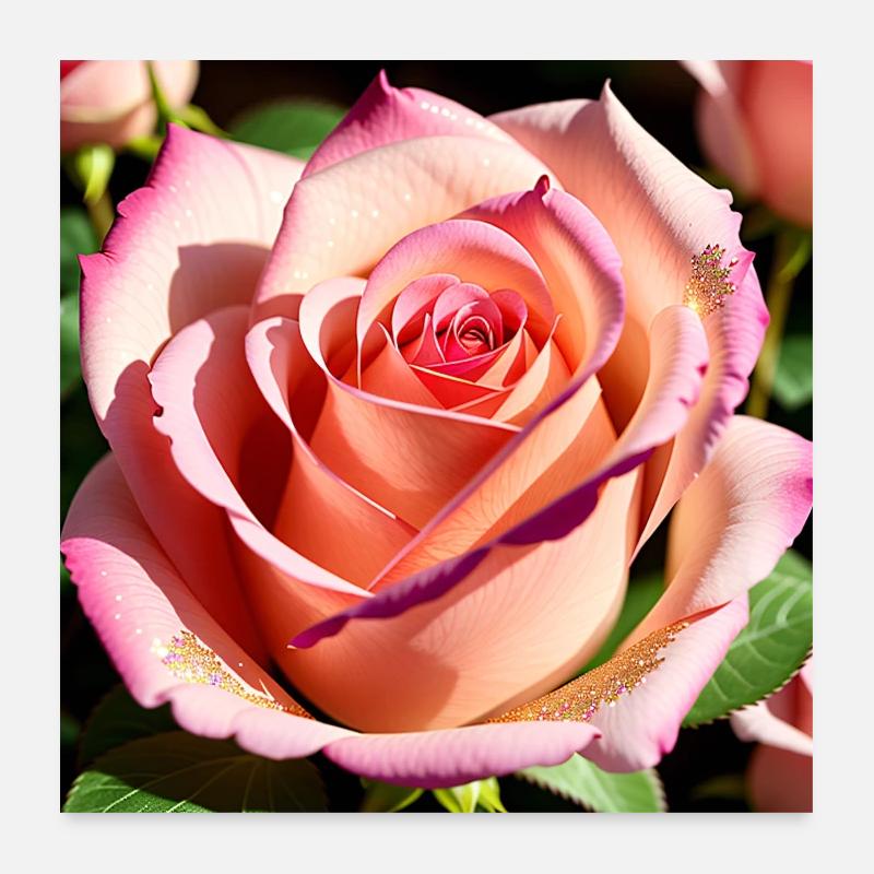 Rosenblüte Poster 60x60 cm