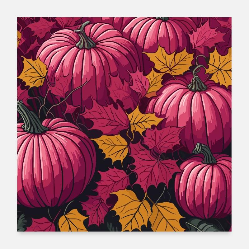 Patch de citrouille rose Poster 60 x 60 cm
