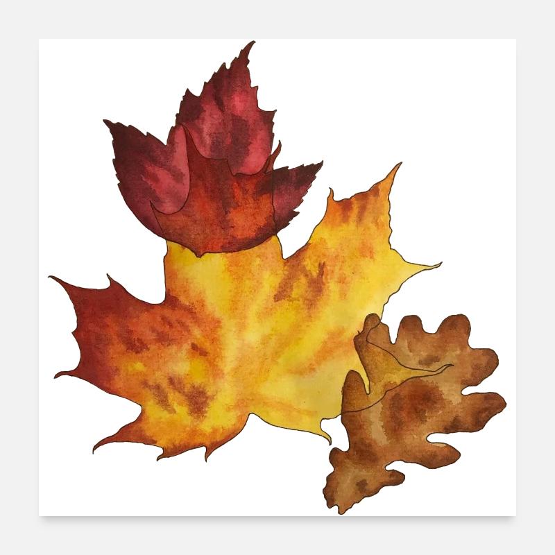 Automne, feuillage, octobre doré, feuilles automnales Poster 60 x 60 cm