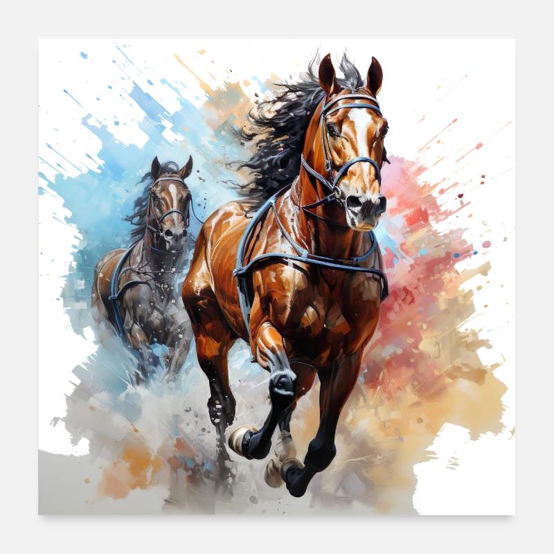 When horses race Poster 24" x 24" (60x60 cm)
