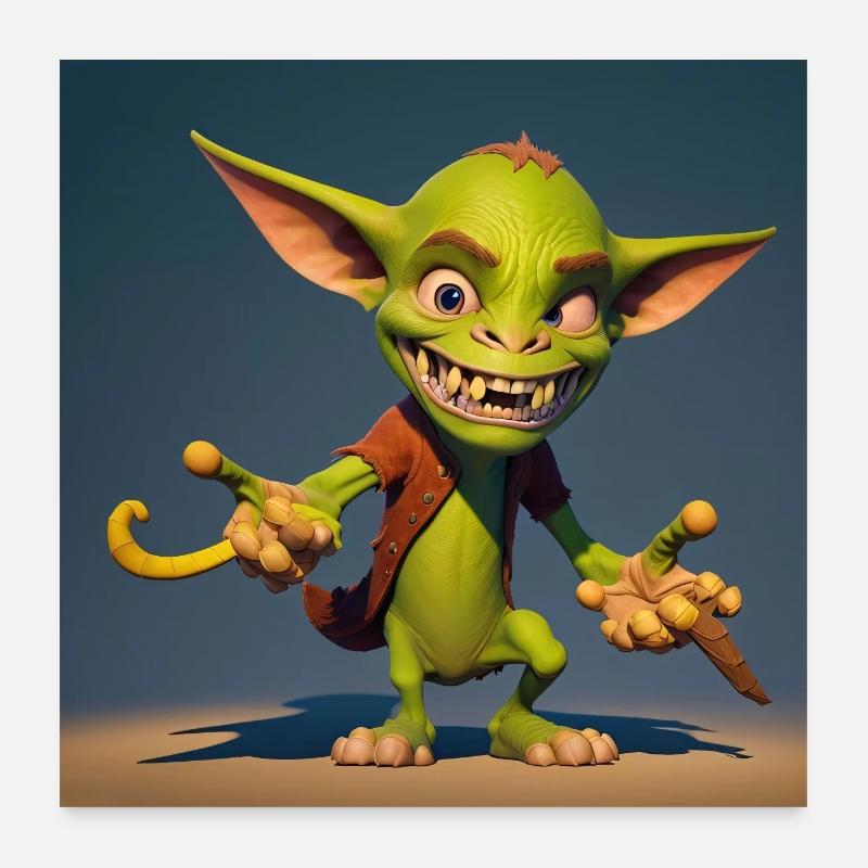 little naughty goblin Poster 24" x 24" (60x60 cm)