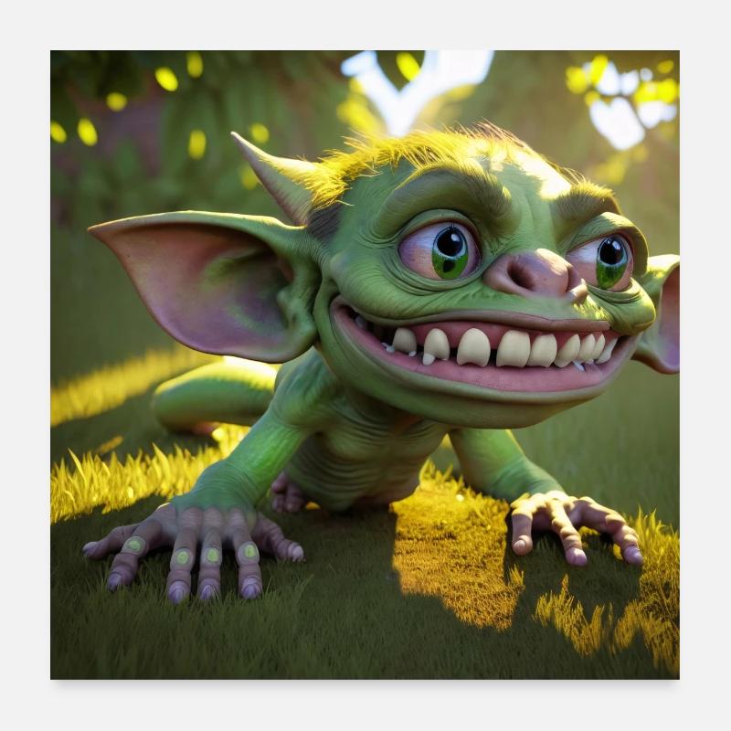 Funny green goblin Poster 24" x 24" (60x60 cm)