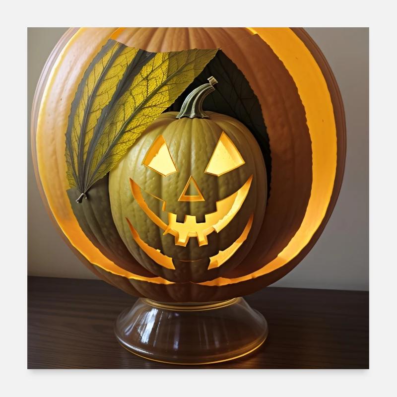 Glass ball with Halloween pumpkin Poster 24" x 24" (60x60 cm)