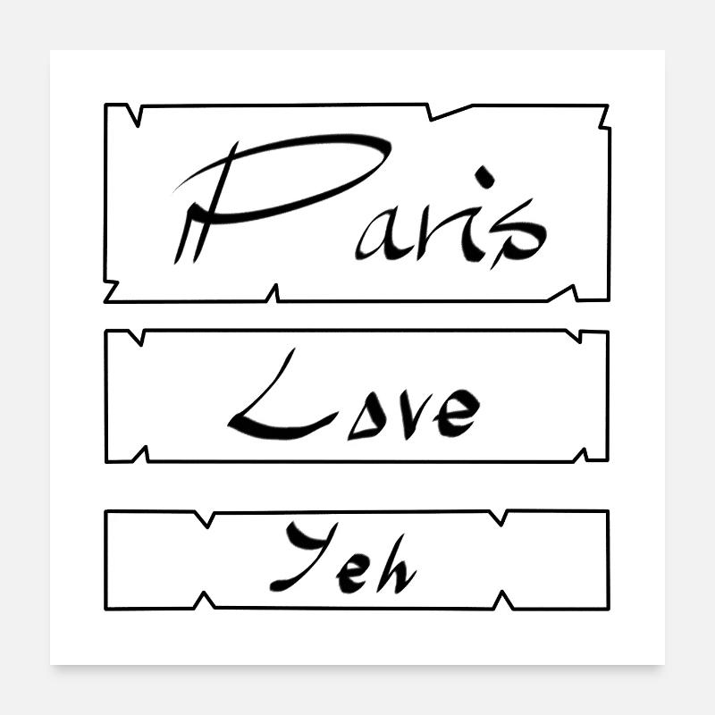 Paris Love Yeh - Poster 24" x 24" (60x60 cm) - white