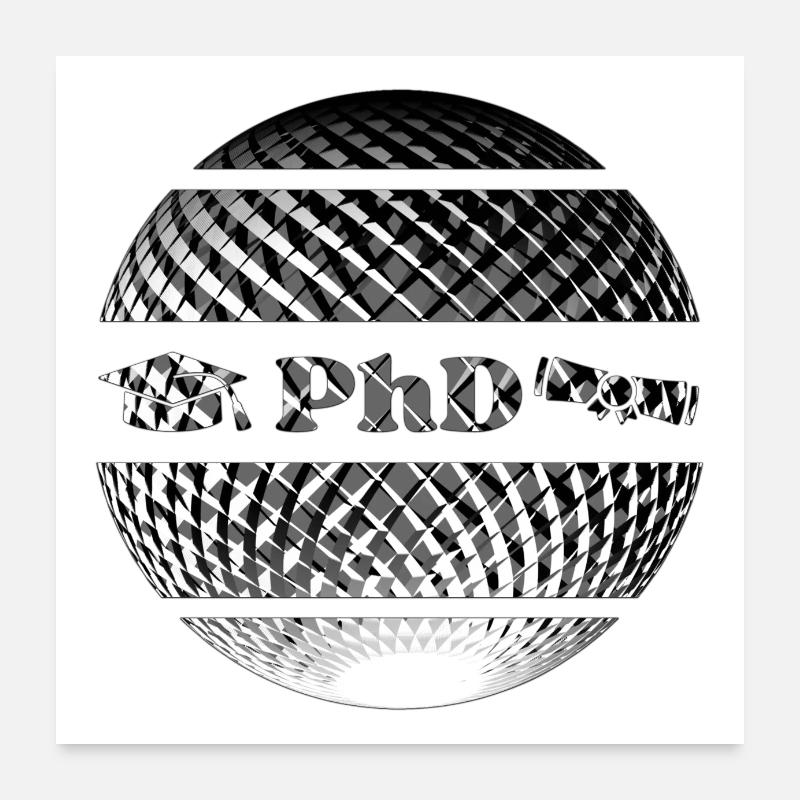 Ph.D. Graduiertenfeier - Poster 60x60 cm - Weiß