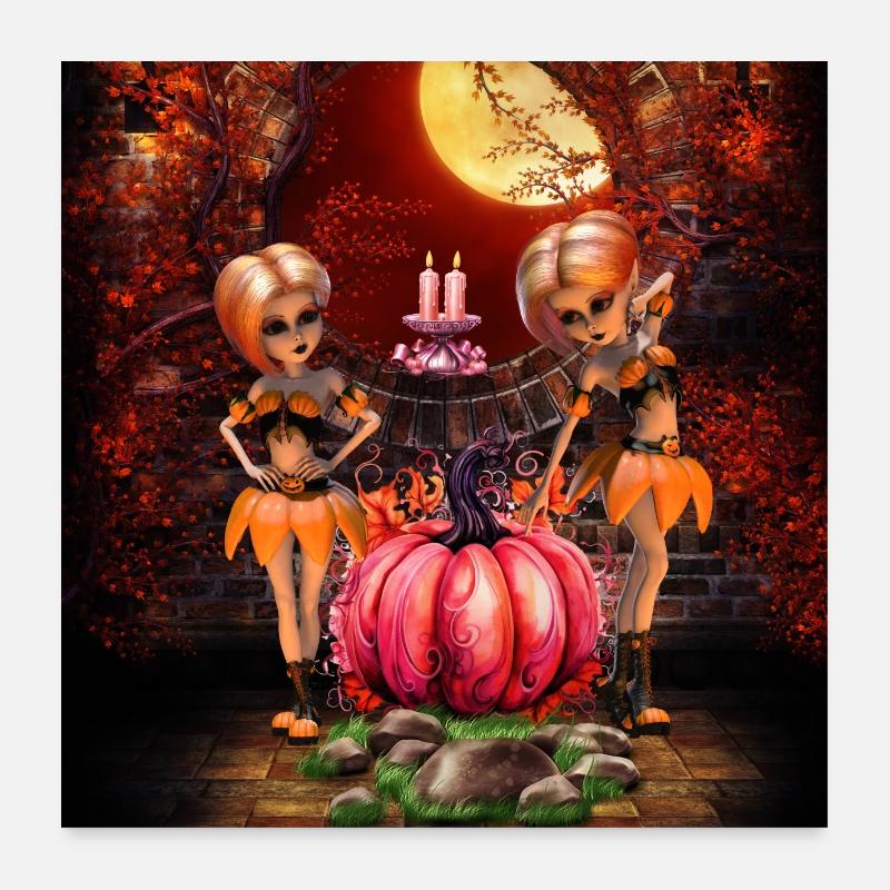 Joli design d’Halloween au clair de lune. Poster 60 x 60 cm