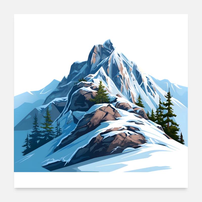A wintry day in the mountains Poster 24" x 24" (60x60 cm)