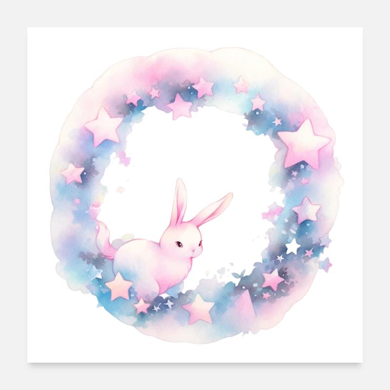 Wolken-Hase Poster 60x60 cm