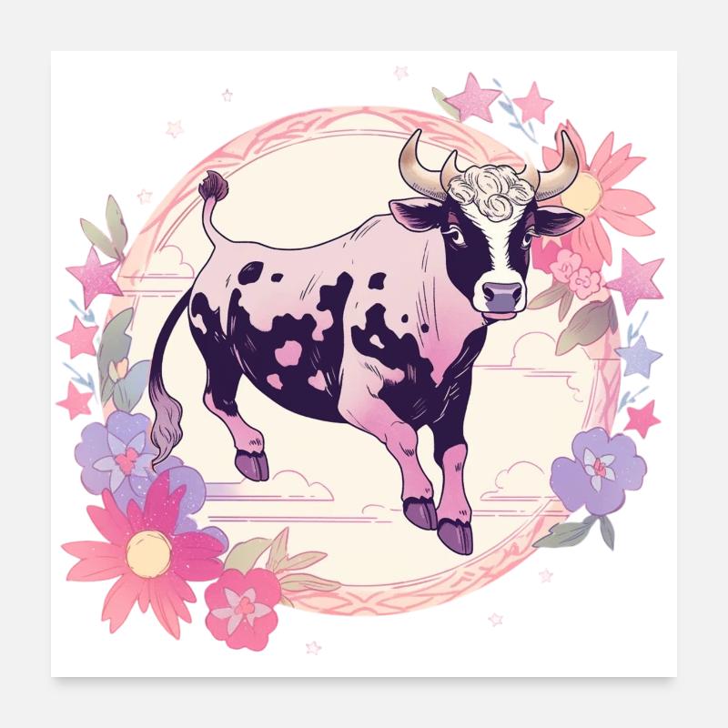 Lila muh muh Poster 60x60 cm