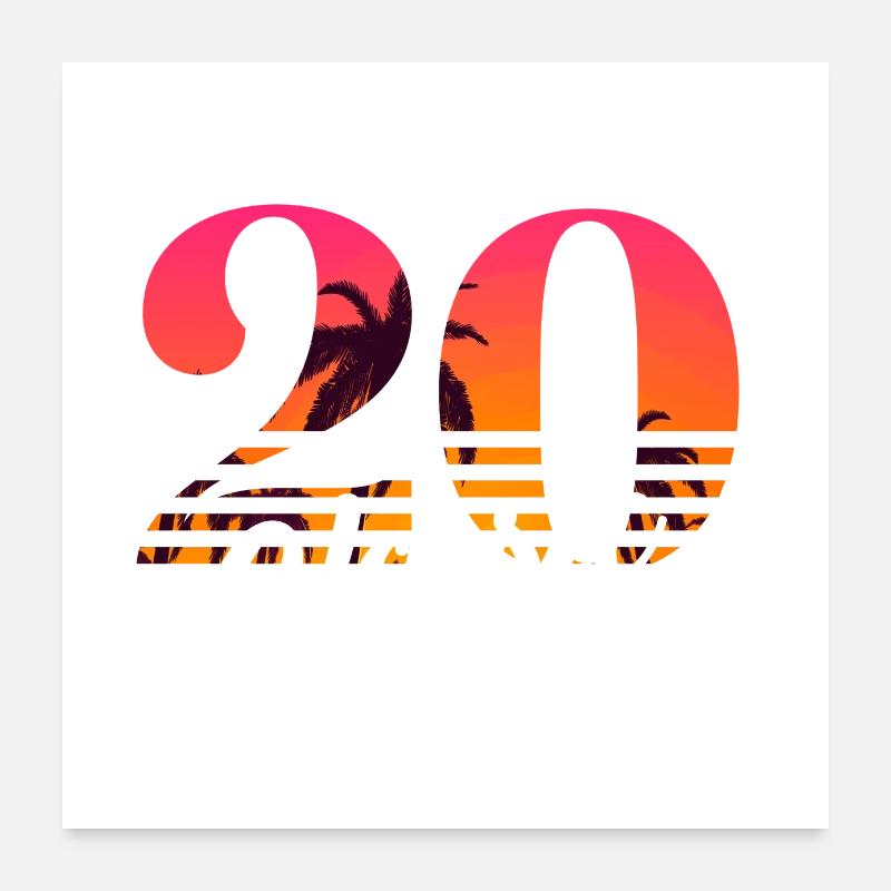 Vintage 1920-20e anniversaire Poster 60 x 60 cm
