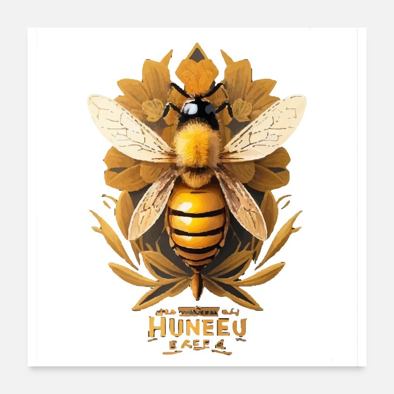 Bee Poster 24" x 24" (60x60 cm)