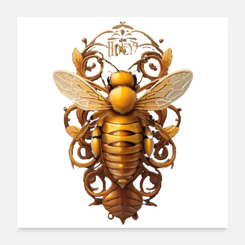 Bee Poster 24" x 24" (60x60 cm)