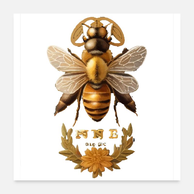 Bee Poster 24" x 24" (60x60 cm)