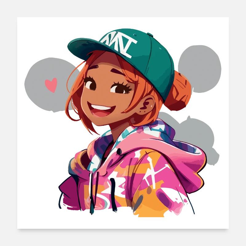 Fille rousse en sweat à capuche Poster 60 x 60 cm