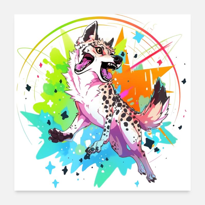 Hyena Color Poster 60 x 60 cm