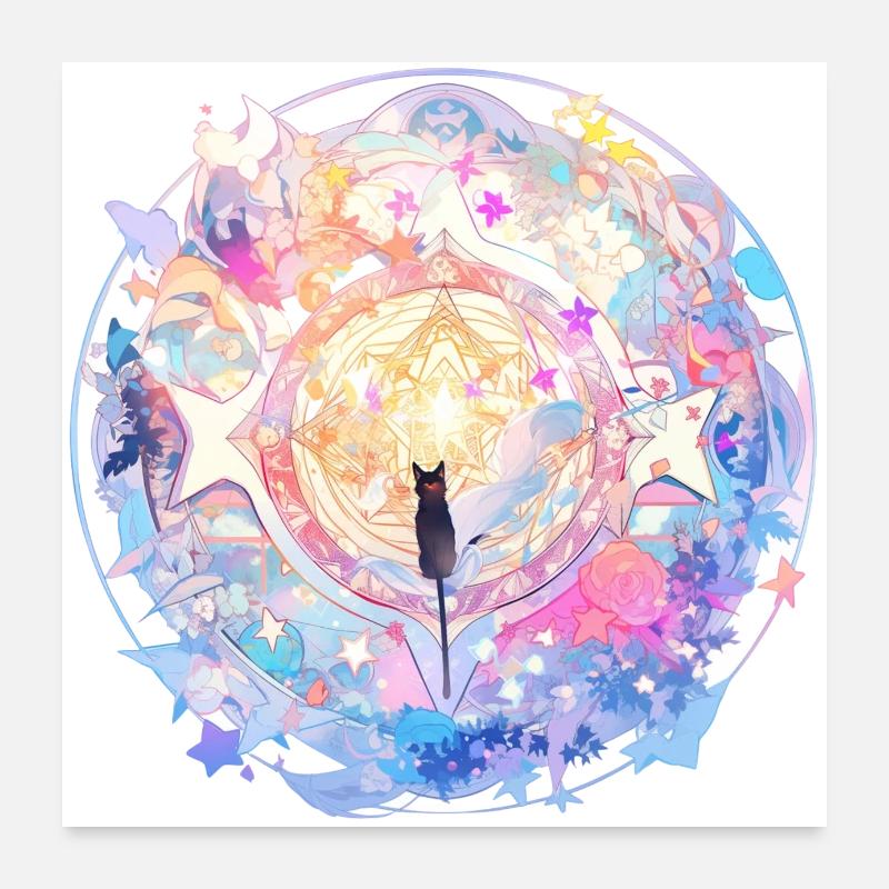 Traum-Mandala - Poster 60x60 cm - Weiß